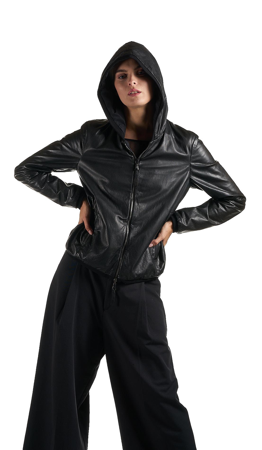DANIELE BASTA LEATHER AND SILVER JACKET 